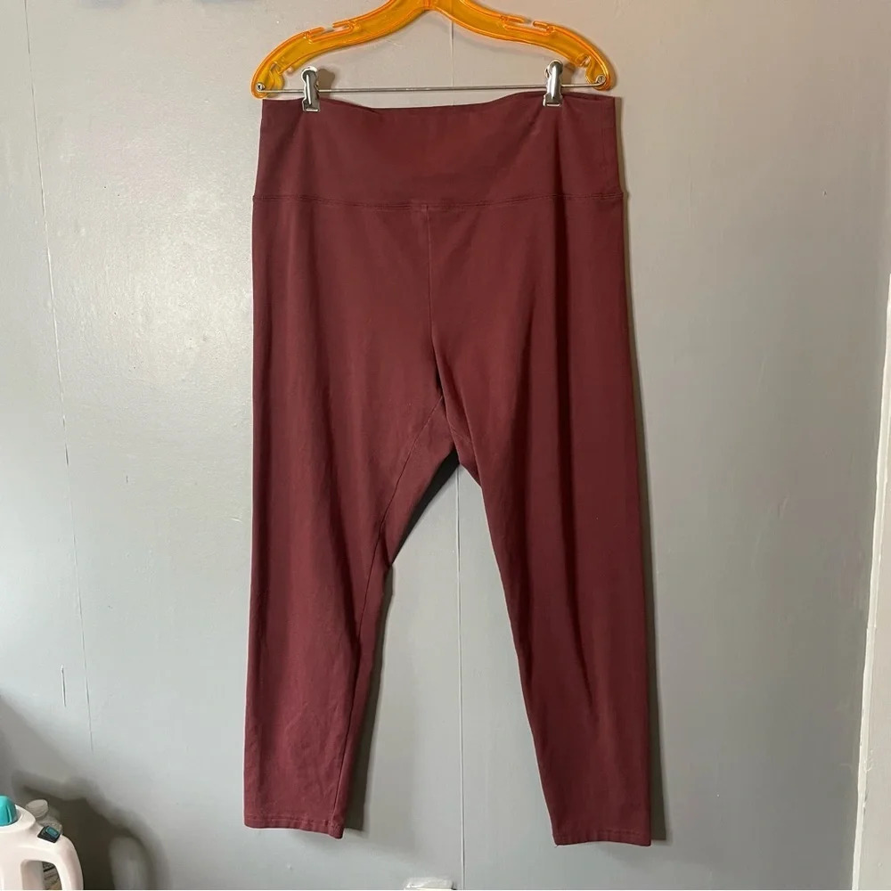 Aerie OFFLINE burgundy red cotton leggings womens size XXL